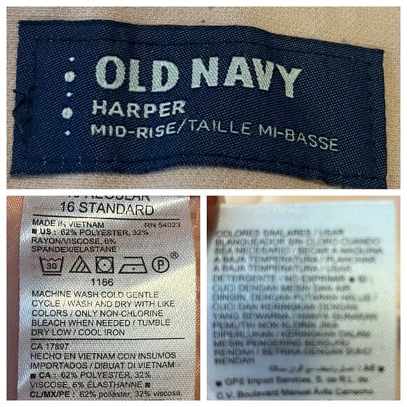 Old Navy Harper Pants Ankle Mid Rise Slim Fit Stretch Pink Rose Women’s Size 16 - Picture 6 of 7